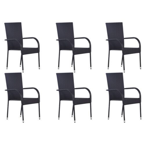 7-Piece Garden Dining Set Black Outdoor Patio Lounge Furniture - Image 6