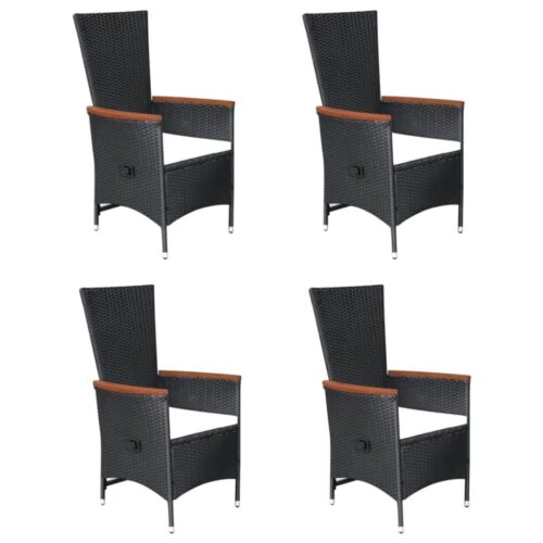 5-Piece Garden Dining Set Black - Image 7