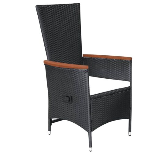 5-Piece Garden Dining Set Black - Image 8