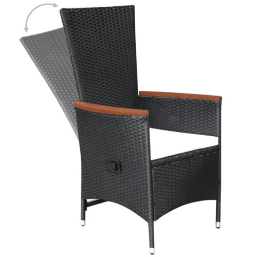 5-Piece Garden Dining Set Black - Image 9