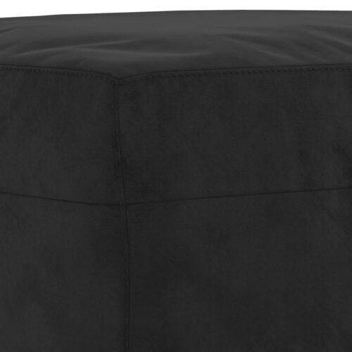 3pcs Sofa Ottoman Set 5-Seater Lounge Couch Futon Foot Stool Velvet Fabric Black - Image 7
