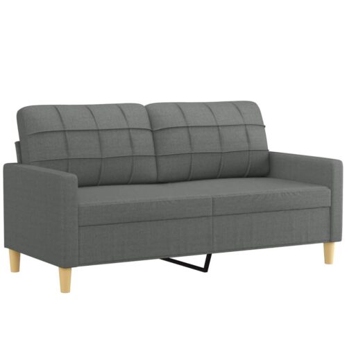 2-Seater Sofa Lounge Couch Loveseat Futon Accent Chair Fabric Dark Grey 140cm