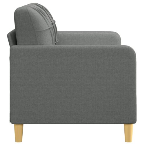 2-Seater Sofa Lounge Couch Loveseat Futon Accent Chair Fabric Dark Grey 140cm - Image 4