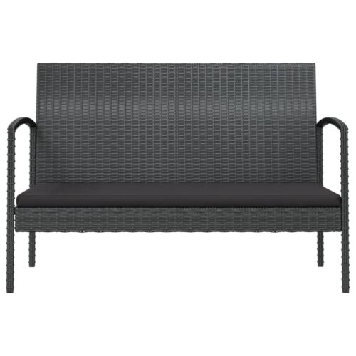 8-Piece Garden Lounge Set with Cushions Poly Rattan Wicker Outdoor Patio Furniture Black - Image 4