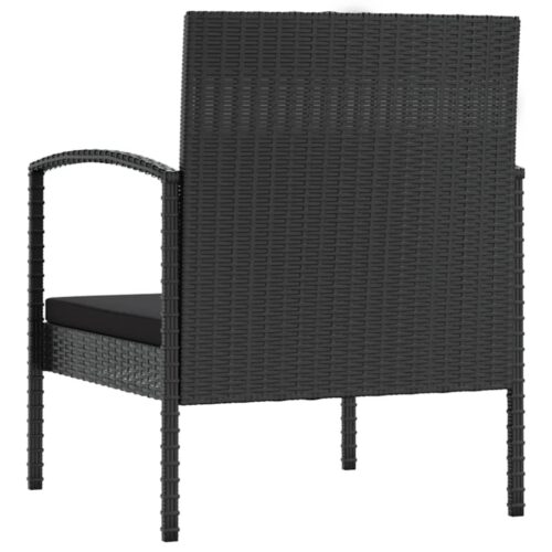 8-Piece Garden Lounge Set with Cushions Poly Rattan Wicker Outdoor Patio Furniture Black - Image 8