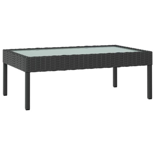 8-Piece Garden Lounge Set with Cushions Poly Rattan Wicker Outdoor Patio Furniture Black - Image 9