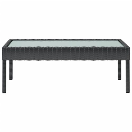 8-Piece Garden Lounge Set with Cushions Poly Rattan Wicker Outdoor Patio Furniture Black - Image 10