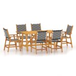 7-Piece Garden Dining Set Wood Timber Outdoor Patio Furniture Acacia