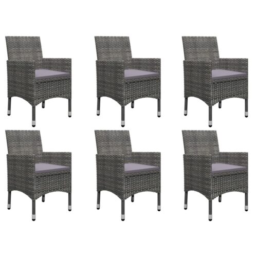 7-Piece Garden Dining Set Grey Outdoor Patio Lounge Furniture - Image 7