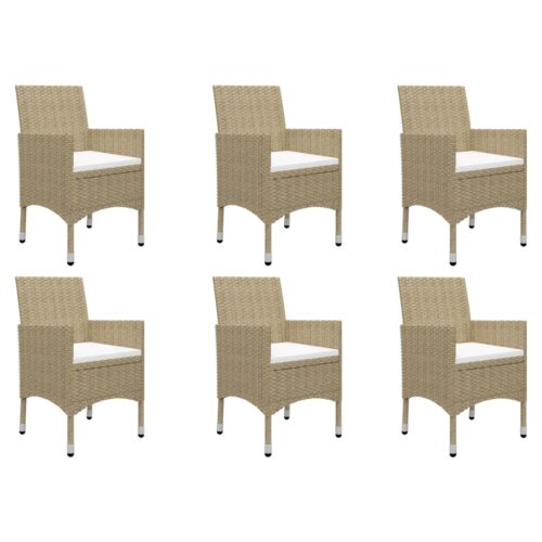 7-Piece Garden Dining Set Beige Outdoor Patio Lounge Furniture - Image 7