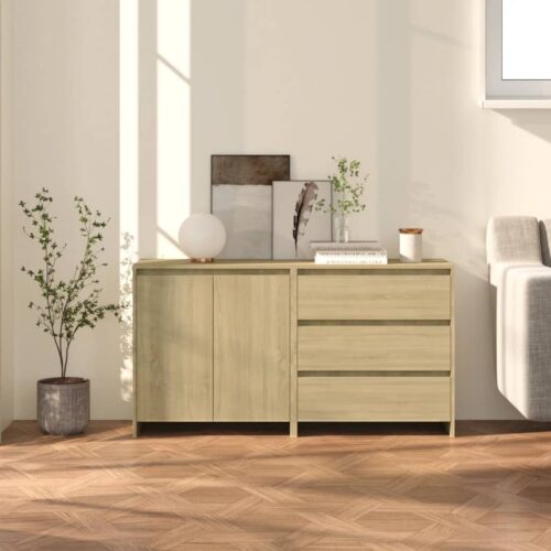 2pcs Wooden Buffet Sideboard Cabinet Storage Shelf Cupboard Drawer Console Table - Image 9