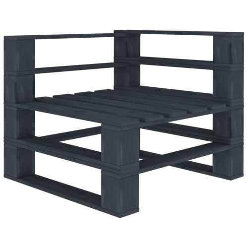 6-Piece Garden Pallet Lounge Set Wood Grey Outdoor Patio Furniture - Image 7
