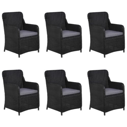 7-Piece Garden Dining Set Black Outdoor Patio Lounge Furniture - Image 2