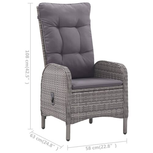 7-Piece Garden Dining Set Grey Outdoor Patio Lounge Furniture - Image 11