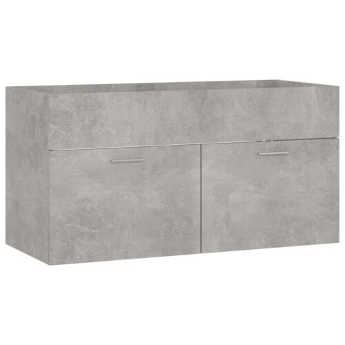 Bathroom Furniture Set Concrete Grey Engineered Wood - Image 8