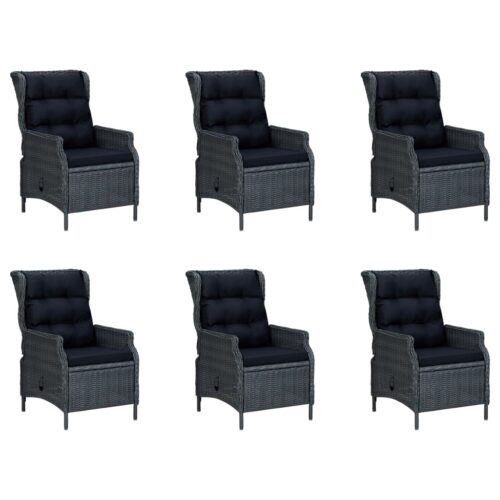 7-Piece Garden Dining Set Dark Grey Outdoor Patio Lounge Furniture - Image 6