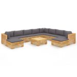 11-Piece Garden Lounge Set with Cushions Acacia Wood Timber Outdoor Patio Furniture