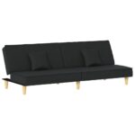 Fabric Sofa Bed 2-Seater Lounge Couch Convertible Futon Beds Recliner Black