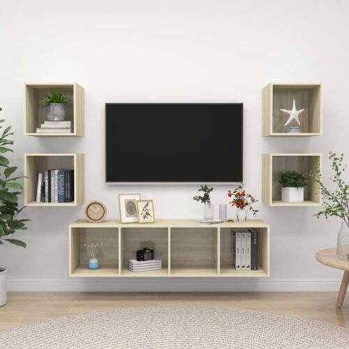 5-Piece TV Cabinet Set Sonoma Oak Engineered Wood