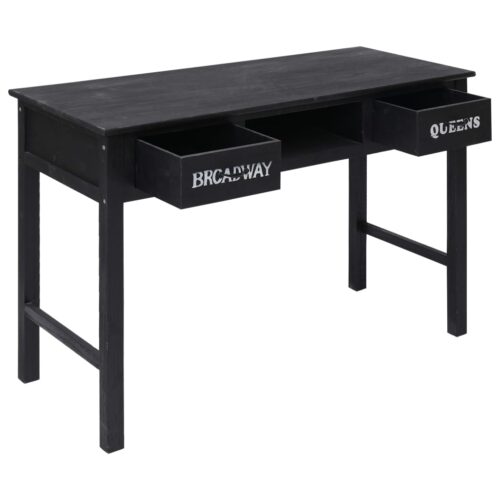 Console Table Black 110x45x76cm Wood - Image 2