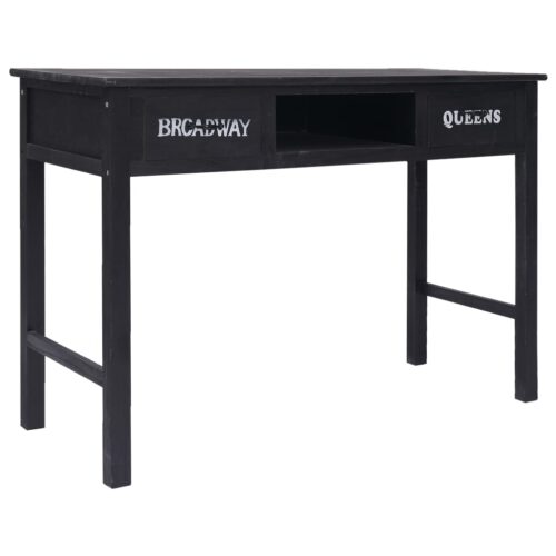 Console Table Black 110x45x76cm Wood - Image 3
