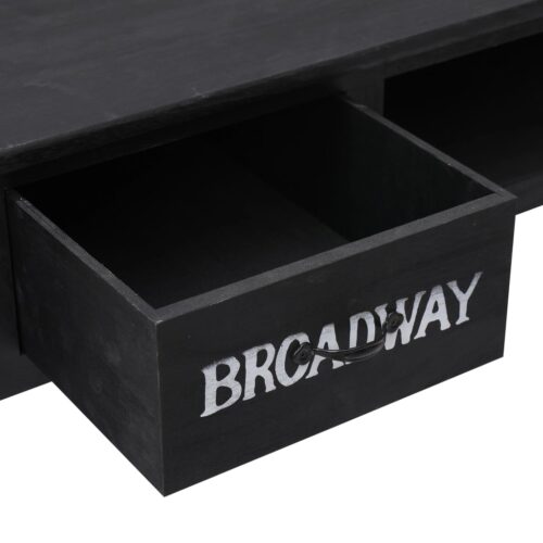 Console Table Black 110x45x76cm Wood - Image 6