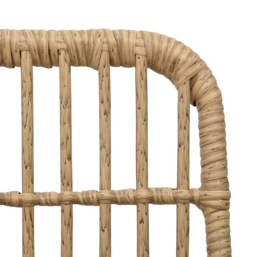 3-Piece Bistro Set Poly Rattan Wicker Outdoor Patio Furniture Oak - Image 6