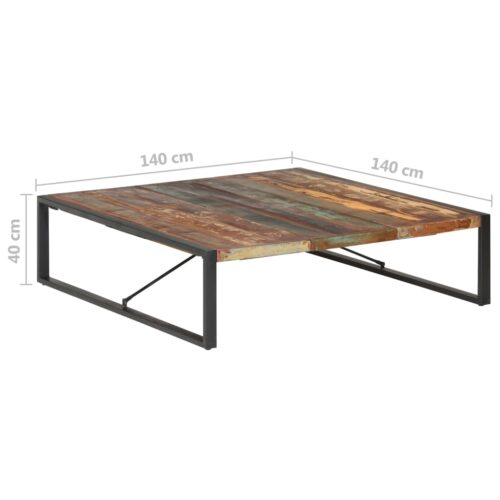 Coffee Table 140x140x40cm Solid Wood Reclaimed - Image 6