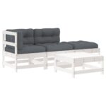 4-Piece Outdoor Lounge Set Garden Patio Balcony Sofa Chairs Furniture Pine Wood