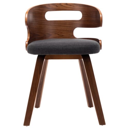 Dining Chairs 4pcs Dark Grey Bent Wood Fabric - Image 3