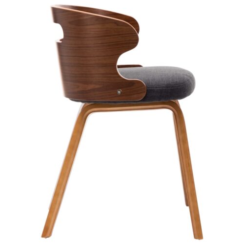 Dining Chairs 4pcs Dark Grey Bent Wood Fabric - Image 4