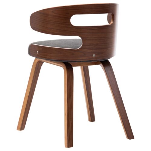 Dining Chairs 4pcs Dark Grey Bent Wood Fabric - Image 5
