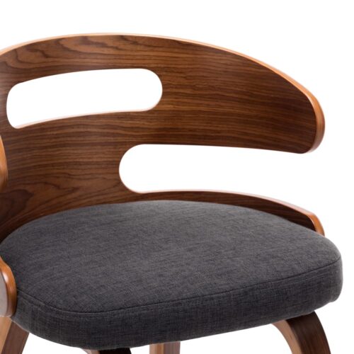 Dining Chairs 4pcs Dark Grey Bent Wood Fabric - Image 6