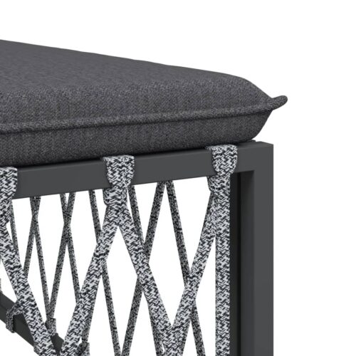 8-Piece Garden Lounge Set with Cushions Anthracite Steel - Image 7