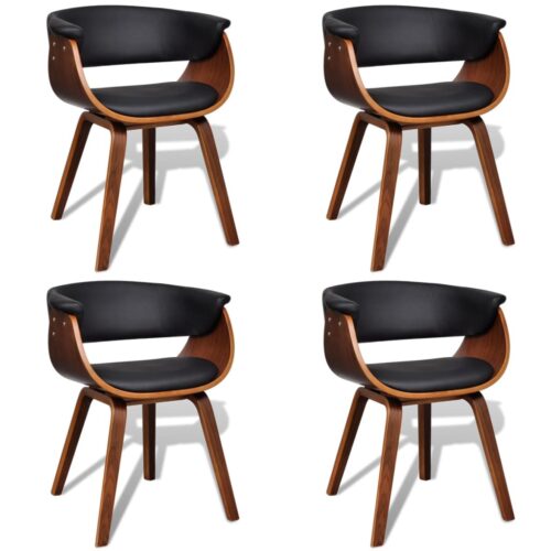 Dining Chairs 4pcs Bent Wood Faux Leather - Image 2