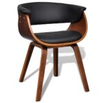 Dining Chairs 4pcs Bent Wood Faux Leather