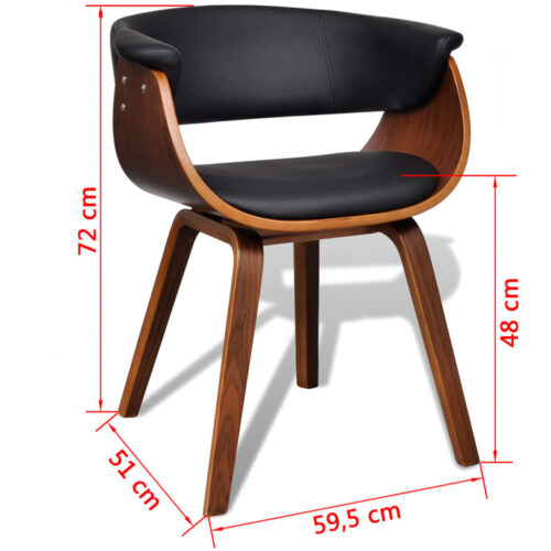 Dining Chairs 4pcs Bent Wood Faux Leather - Image 8
