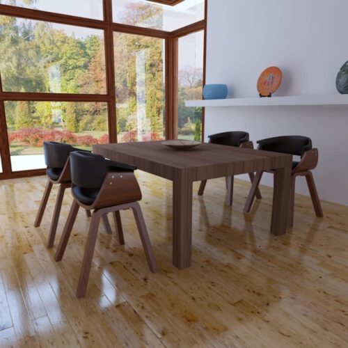 Dining Chairs 4pcs Bent Wood Faux Leather - Image 9