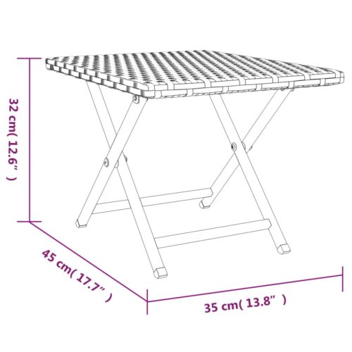 Folding Table Black 45x35x32cm Poly Rattan - Image 7