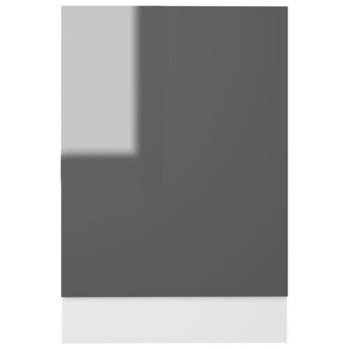 Dishwasher Panel High Gloss Grey 45x3x67cm Engineered Wood - Image 4