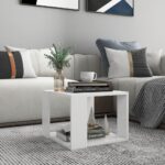 Coffee Table White 40x40x30cm Engineered Wood