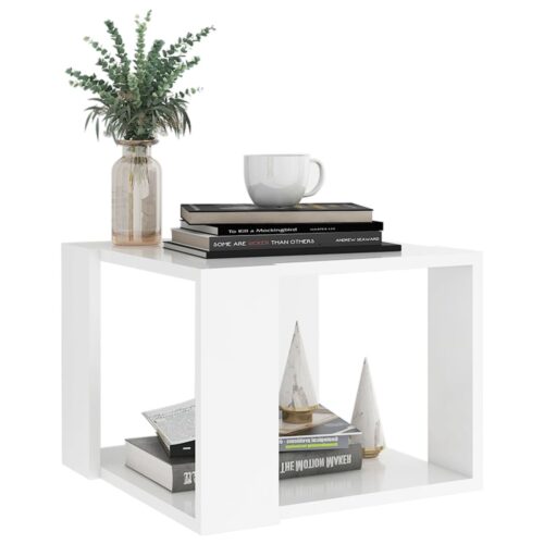 Coffee Table White 40x40x30cm Engineered Wood - Image 3