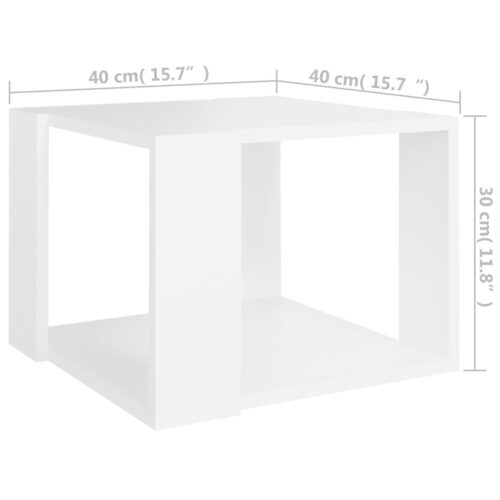 Coffee Table White 40x40x30cm Engineered Wood - Image 5