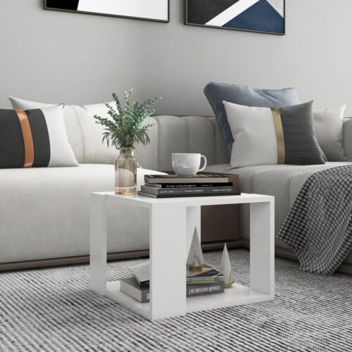 Coffee Table White 40x40x30cm Engineered Wood - Image 6