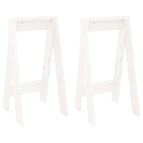 2x Rustic Pine Wood Stools Kitchen Dining Counter Barstools Chairs White 40x40x75cm - Image 2