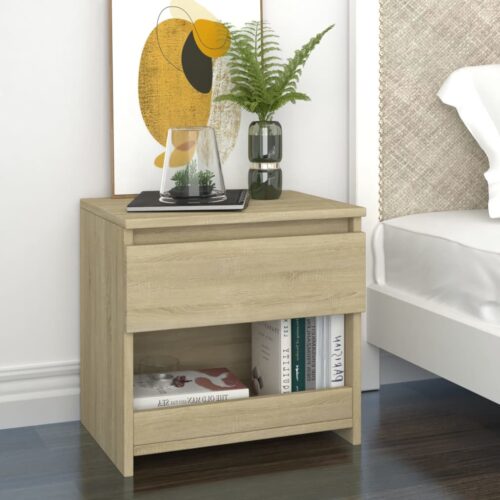 Bedside Cabinet Sonoma Oak 40x30x39cm Engineered Wood - Image 2
