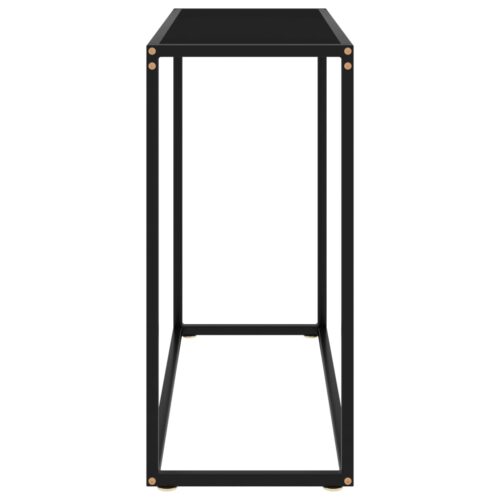 Console Table Black 80x35x75cm Tempered Glass - Image 3
