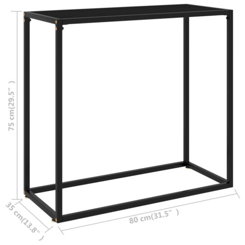Console Table Black 80x35x75cm Tempered Glass - Image 6
