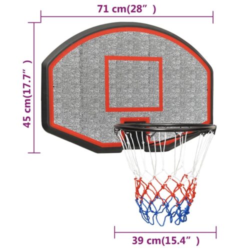 Basketball Backboard Black 71x45x2cm Polyethene - Image 9