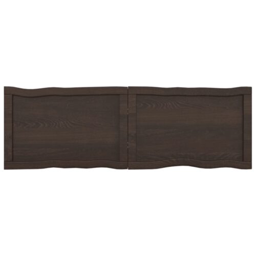 Table Top Dark Brown 120x40x(2-4)cm Treated Solid Wood DIY Desk Panel Board - Image 3